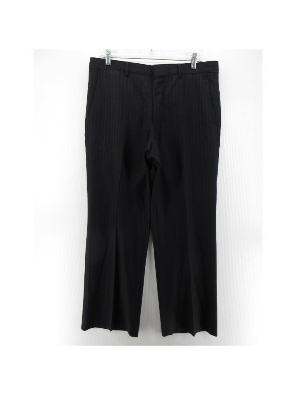 VINTAGE Valentino Pants 34 Navy Wool Pinstripe Quiet Luxury Italy 34X31